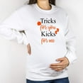 thumbnail image 2 of Women's Cute Pregnancy Maternity Tricks for you Kicks Halloween Fall Shirt Sweatshirt, 2 of 6