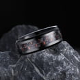 thumbnail image 3 of GENTLEMAN 8mm Black Tungsten Carbide Ring Black/Red/Green/Blue Carbon Fiber Inlay Polished Finish Edges Comfort Fit, 3 of 13