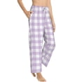 thumbnail image 3 of Kdxio Women's Comfy Stretch Purple CheckboardPrint Drawstring Pajama Pants-Medium, 3 of 9