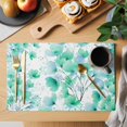 thumbnail image 2 of Spring Flowers Placemats Set of 4 Green Blossom Watercolor Botanical Florals Place Mats Indoor Wipeable Table Mats Washable Dining Table Placemats for Kitchen Holiday Party Home Decor 13x19 Inch, 2 of 9