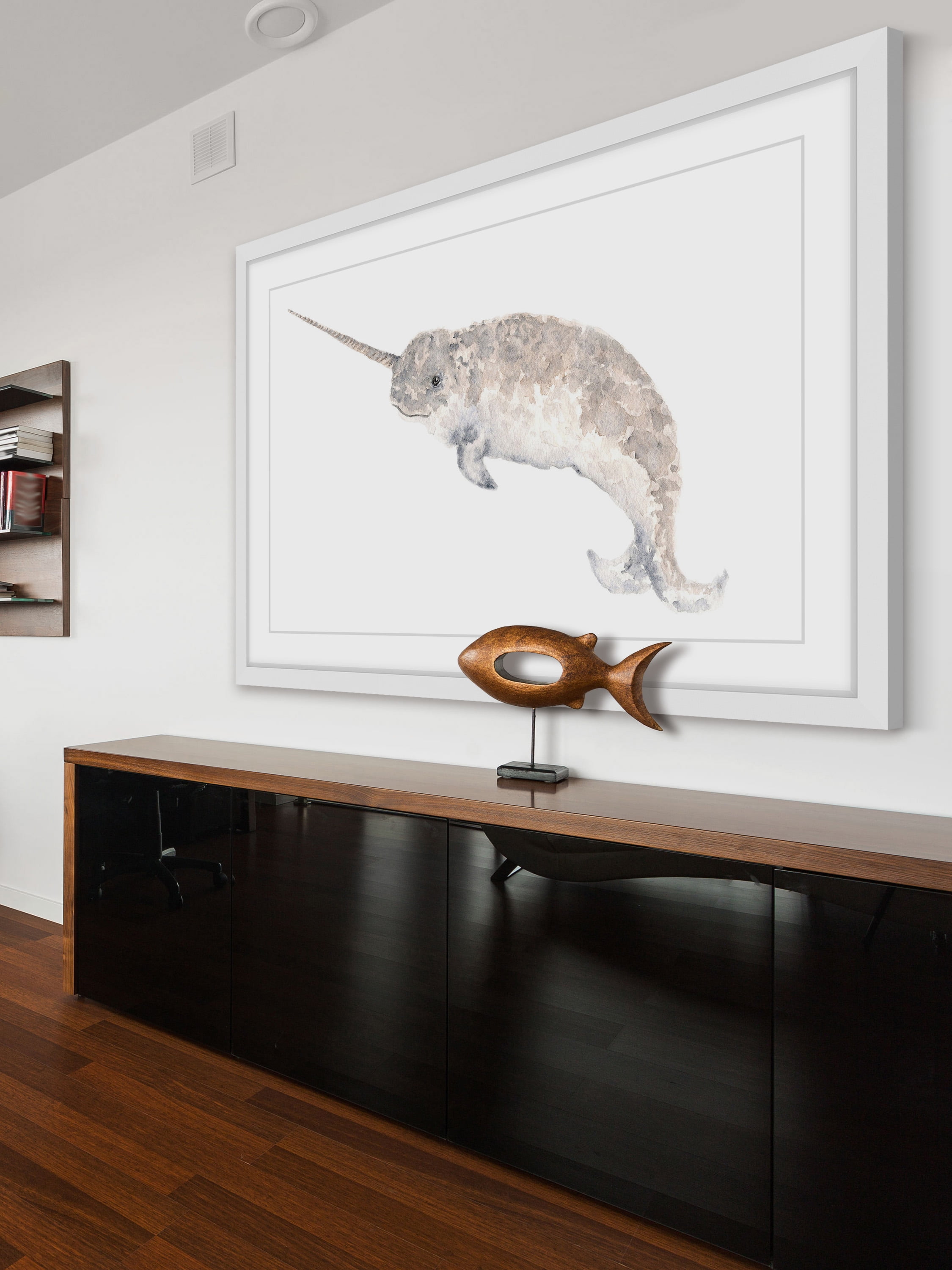 "Narwhal" Framed Painting Print