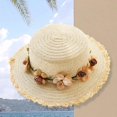 thumbnail image 3 of Gorros para mujer, accesorios para fotos, con guirnalda extraíble, gorro de playa para accesorios de disfraces, disfraces de verano , beige Salvador Gorras de paja de verano, 3 of 8