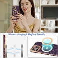 thumbnail image 2 of Compatible with iPhone 12 Pro Max Magnetic Case，Glitter Case with Love Heart, Luxury Plating Cute Bling, Compatible with MagSafe,Clear Slim Shockproof Phone Cover for Women Girls.（Purple）, 2 of 12
