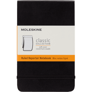 Moleskine Classic Reporter Notebook, Soft Cover, Pocket (3.5" x 5.5"), Ruled, Black