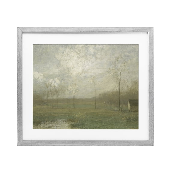 Stupell Industries Transitional Hazy Farmland View Gray Framed Print Under Glass, 16 x 13, by Lettered and Lined
