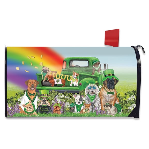 Briarwood Lane Lucky Pups St. Patrick's Day Mailbox Cover