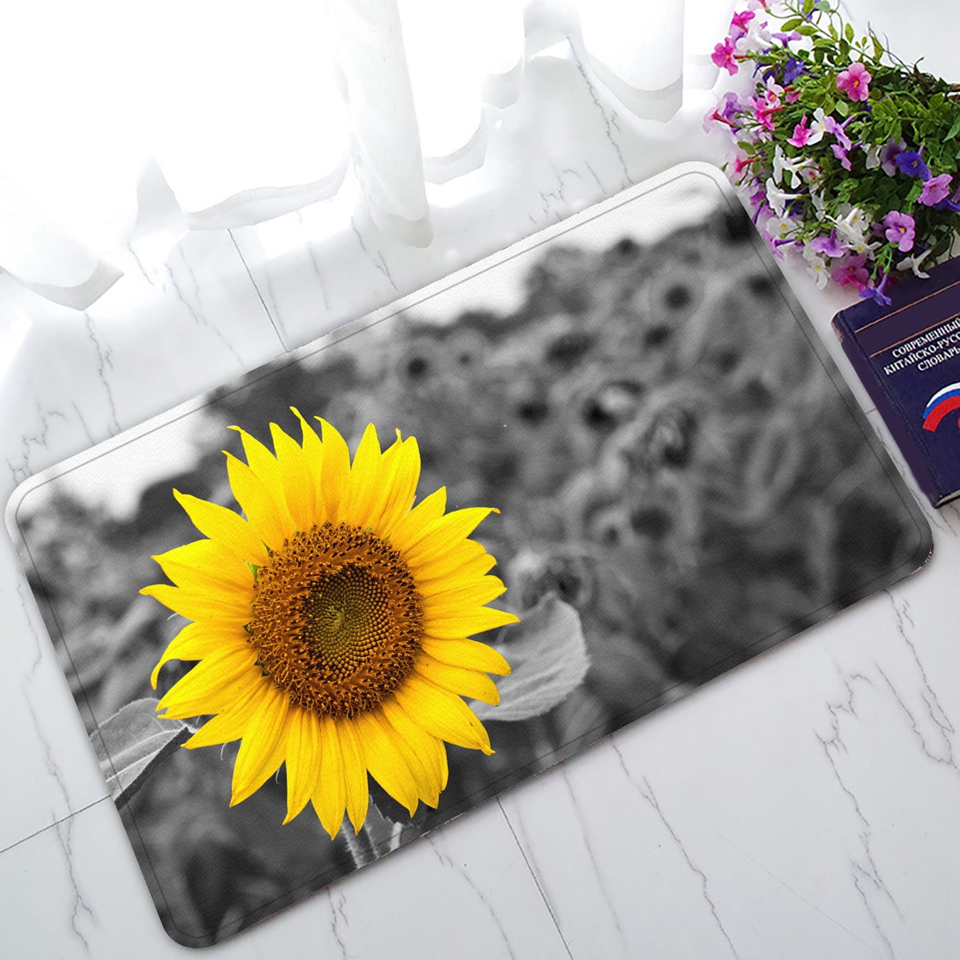 YKCG Sunflower Artwork Doormat Indoor/Outdoor/Bathroom Doormat 30x18