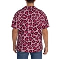 thumbnail image 5 of Wukai Rose Leopard Print Men's Casual Short-Sleeve Button Down Shirt - Lightweight Summer Dress Shirt for Daily Wear-Small, 5 of 7