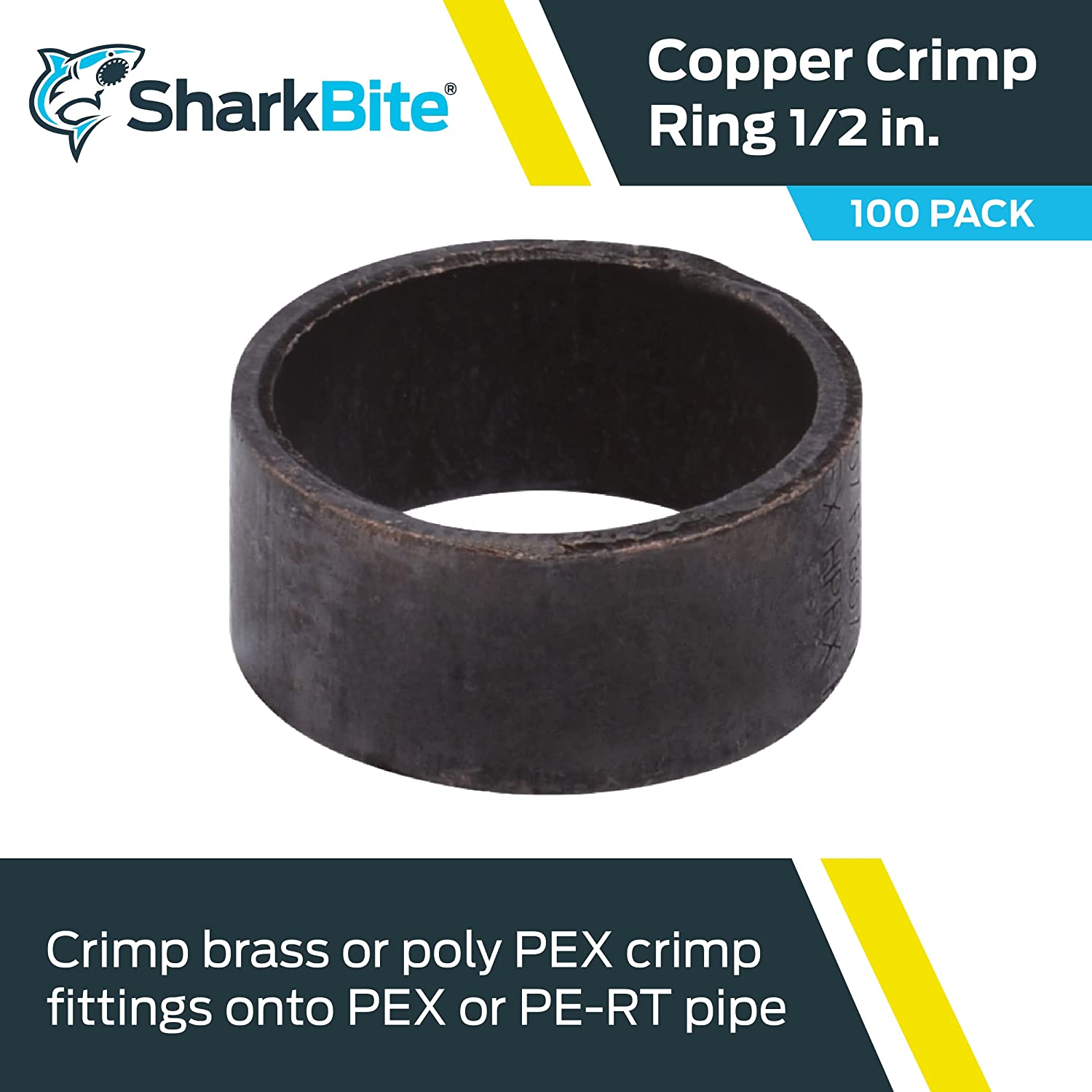 SharkBite PEX Pipe Crimp Ring 1/2 Inch, Plumbing Fittings, Pack of 100, 23102CP100, 1/2-Inch, - image 2 of 6