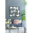 thumbnail image 4 of Wall Mounted Bathroom Mirrors 35.6" in Eclectic Styling Metal Beaded Black Wall Mirror with Contemporary Design for Bedroom,Liveroom & Entryway,Frameless Bathroom Mirrors, 4 of 9