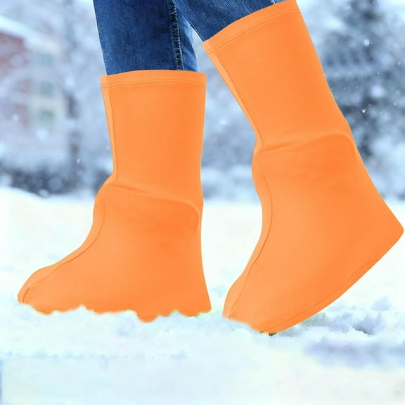 Reusable Waterproof Shoe Covers for Adult, Anti-Slip Anti-Friction High Top Snow Boots Galoshes Overshoes for Men Women Outdoor Cycling Camping Fishing