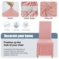 thumbnail image 3 of SUKAIKEQA Dining Room Chair Covers Set of 4, Stretch Parsons Slipcovers with Skirt Super Fit Spandex Chair Seat Protector Cover for Dining Room, Hotel, Ceremony,Pink, 3 of 6