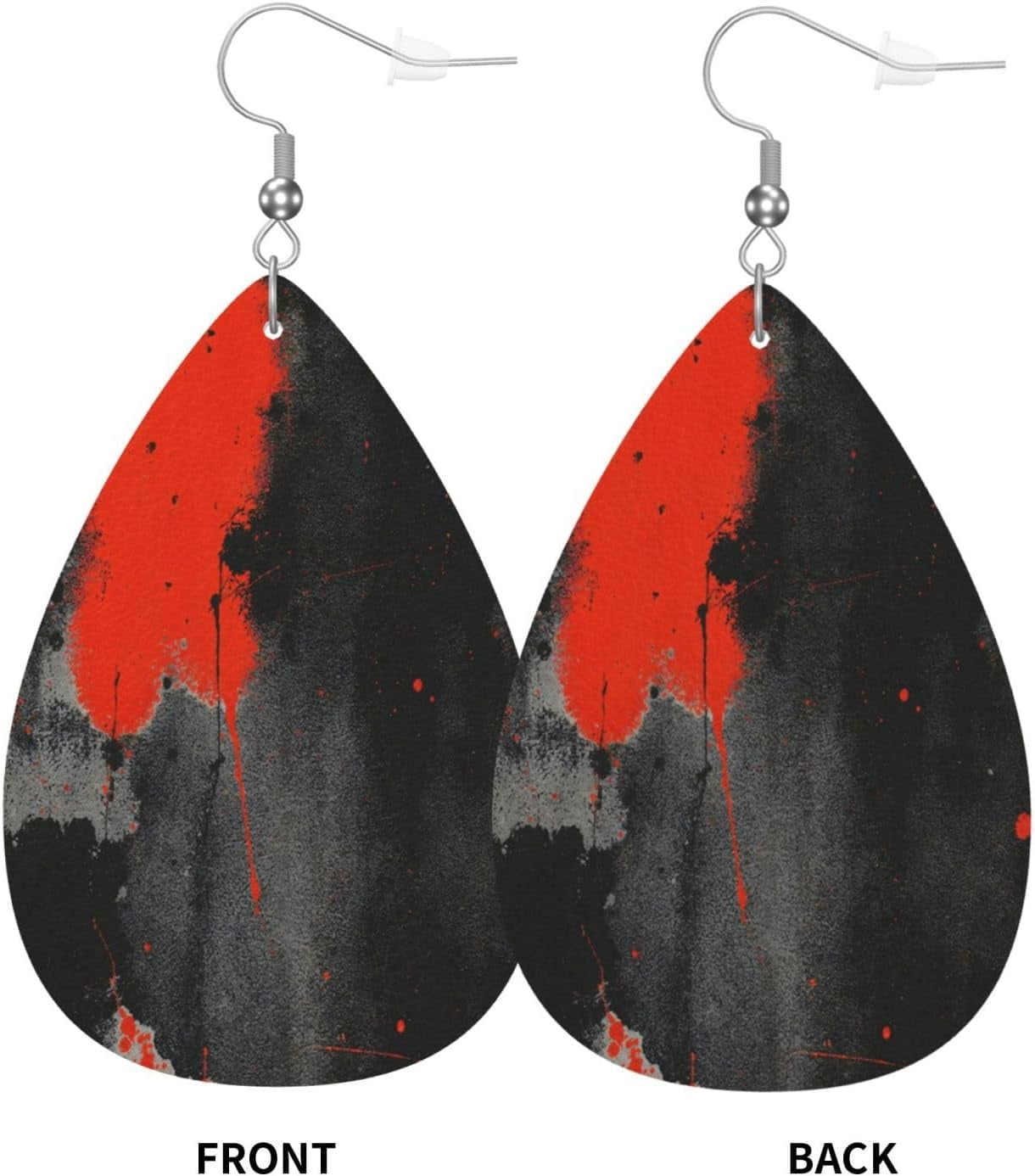 Progressive Abstract Art Pro Earrings for Women PU Leather Dangle Earrings, lightweight comfortable Leather Teardrop Dangly Ear Pendants Jewelry Gift[u332]