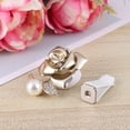 thumbnail image 3 of MasteelfCA Golden Rose Shape Car Perfume Clip Sparkling Rhinestone and Pearl Vent Clip Charms Aromatherapy Diffuser Solid Auto Vehicle Dashboard Bling Decor Gift with Random Cotton Pad, 3 of 8