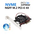 thumbnail image 2 of Tignapoo Carte d'Extension PCI-E X4 Haute Performance pour M.2 NVME SSDs (XP941, SM951, PM951, SM961) avec Support de Ventilateur, 2 of 7