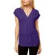 thumbnail image 1 of INC Blusa con pliegues invertidos para mujer, Púrpura, S, 1 of 1