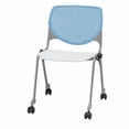 thumbnail image 4 of KFI Studios KOOL Armless Stacking Chair with Casters, White Back, Brownstone Seat, 4 of 7