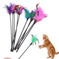 thumbnail image 2 of IKemiter 60CM Cat Toy Funny Cat Stick With Small Bell Feathers Playing Rod Toys Pet Product Random Color, 2 of 6