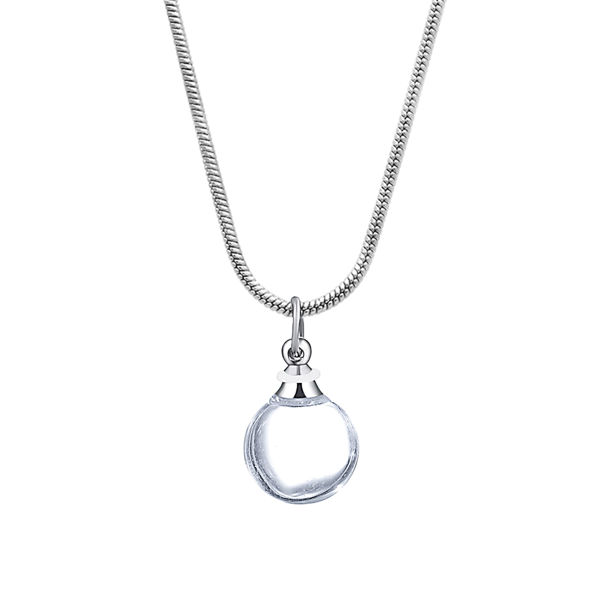 Teardrop With Large CZ Cremation Jewelry Pendant Keepsake Urn w/ Chain & Funnel 