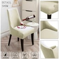 thumbnail image 6 of Stretch Rhombic Geometric Wingback Chair Covers Slipcover - Reusable Arm Chair Protector Cover for Dining Room (Beige, Set of 2), 6 of 9