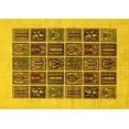 thumbnail image 1 of Ahgly Company Machine Washable Indoor Rectangle Abstract Yellow Modern Area Rugs, 4' x 6', 1 of 4