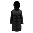 thumbnail image 4 of Women's Winter Hooded Mid Length Slim Fit Thermal Insulated Jacket Warm Cozy Outerwear, 4 of 5