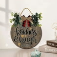 thumbnail image 2 of Eveokoki 11" Choose Kindness And Laugh Door Sign Plaque,Welcome Wall Hanging Signs Front Door Decor Home Decorative Door Sign Wooden Plaque Hanger for Bedroom Porch Yard, 2 of 5