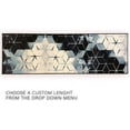 thumbnail image 3 of Custom Size Runner Rug Cubes Abstract Design Blue Color 26 or 31 inch Wide Pick Your Length Non-Slip Rubber Backing, 3 of 5