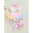 thumbnail image 3 of Newborn My 1st Infant Baby Girls Clothing Short Sleeve Dress Bodysuit Tutu Skirt Leg Warmers Shoes Casual Set, 3 of 9