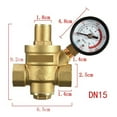 thumbnail image 3 of 1pcs DN15 /20 /25 Brass Water Pressure Reducing Maintaining Valves Regulator Adjustable Relief Valves With pressure gauge ,Easy to Setup, 3 of 4