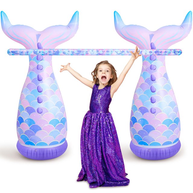 Juego inflable Limbo Open Mermaid para niños, adultos y familiares