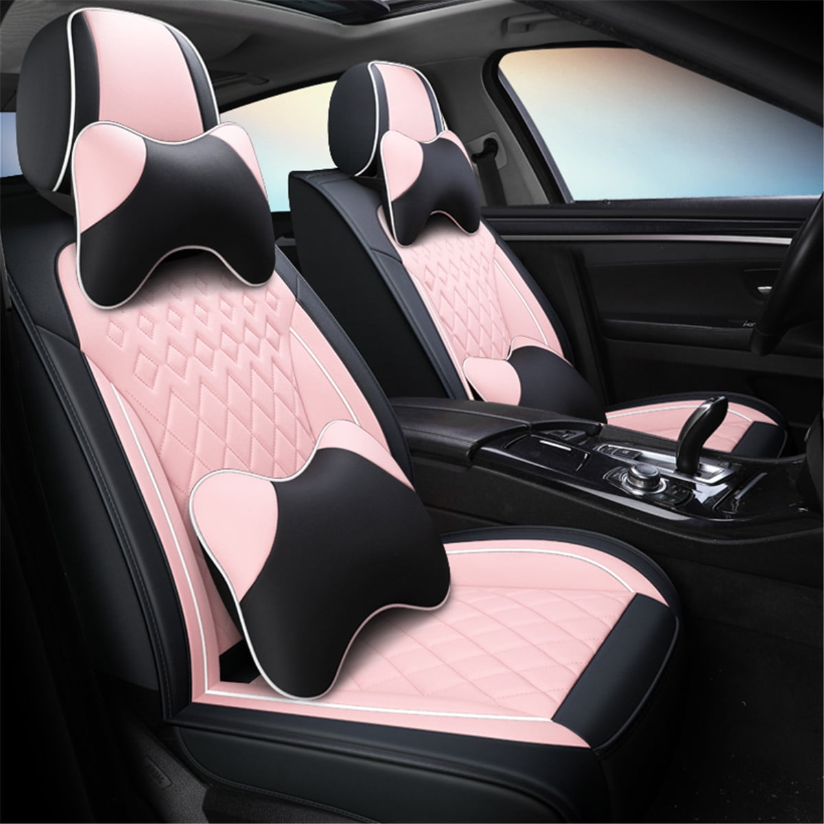 Fine Stitching Auto Seat Cover PU Leather 5seat Car Seat Cushion Cover