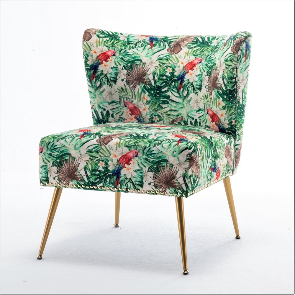 US Pride Furniture Friant 25"W Pine Green Microfiber Upholstered Slipper Chair
