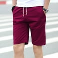 thumbnail image 4 of Men's Linen Elastic Waist Drawstring Shorts - Classic Fit for Summer Beach and Outdoor Activities, 4 of 6