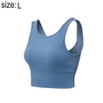 thumbnail image 2 of Womens Reversible Sports Bra Padded Crop Tank Tops Workout Yoga Bra with Removable Pads - Blue-blue-8/L, 2 of 5
