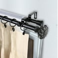 thumbnail image 2 of 13/16" Dia Adjustable 28-48 inch Double Curtain Rod with Heinz Finials - Black,(4703-282), 2 of 3