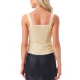 thumbnail image 3 of INSPIRAR CHIC Top de Tirantes para Mujeres con Lentejuelas Brillantes Sin Mangas Corset Top S Dorado, 3 of 5