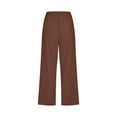 thumbnail image 5 of Women Capris Clearance Under $5! Cagogo Women Cotton Linen Capri Pants with Pockets Plus Size Summer Drawstring Wide Leg Trendy Capri Sweatpants Stretchy Elastic High Waist Loose Yoga Pants, 5 of 5