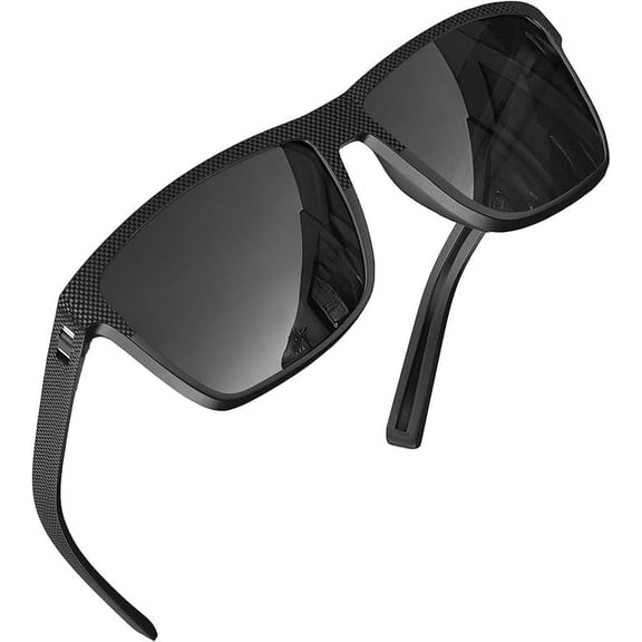 Grinderpunch Polarized Square Sunglasses for Men Black Designer Polarized Sunglasses Trendy Shades Sunglasses For Men UV 402
