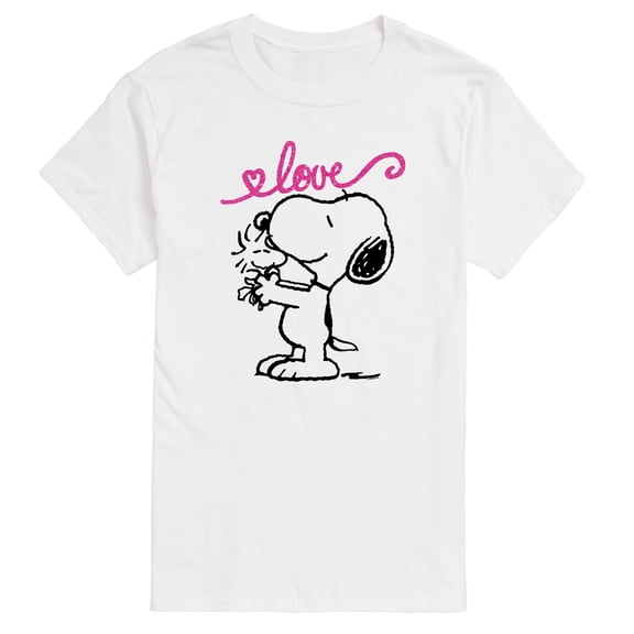Peanuts - Love Snoopy and Woodstock - Men's Short Sleeve Graphic T-Shirt