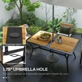 thumbnail image 4 of Outsunny Rectangle Outdoor Dining Table for 6 People, Faux Wood Rectangular Patio Table with Umbrella Hole, Steel Frame for Garden, Balcony, Brown, 4 of 9