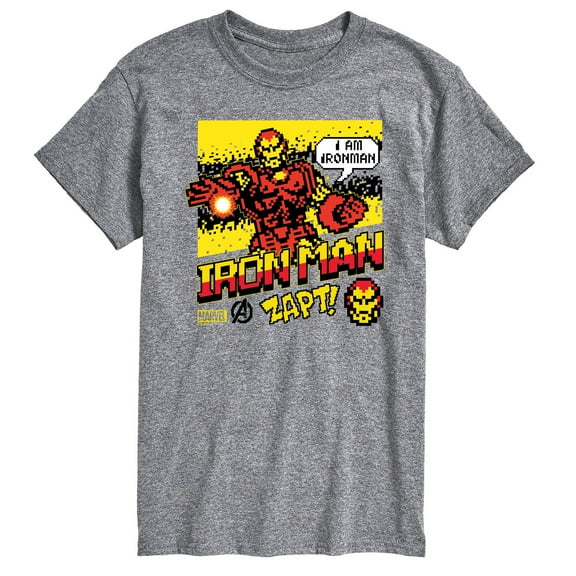 Marvel Iron Man - 8 Bit Pixelated - Men's Short Sleeve Graphic T-Shirt