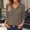Brown, variant on Oplxuo Womens Blouses Dressy Casual Business Tops 3/4 Sleeve V Neck Work Office Shirts