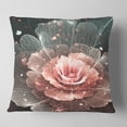 thumbnail image 2 of Designart Abstract Fractal Pink Gray Flower - Floral Throw Pillow - 16x16, 2 of 5