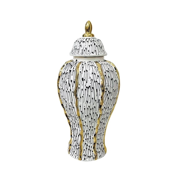 Jarrón de porcelana con forma de jengibre, organizador de almacenamiento y exhibición para macetas, florero de cerámica, templo 18CMX18CMX36CM