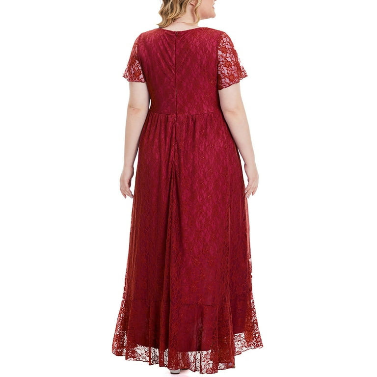 fitted lace wedding dress Ivory Floral Applique Maxi Dress - Event Dresses