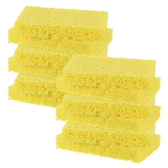 Uxcell 12-Pack Kitchen Sponges, Condense Eco Cellulose Non-Scratch Scrub Heavy Sponge Clean Tough Messes Dish Scrubber [Yellow]