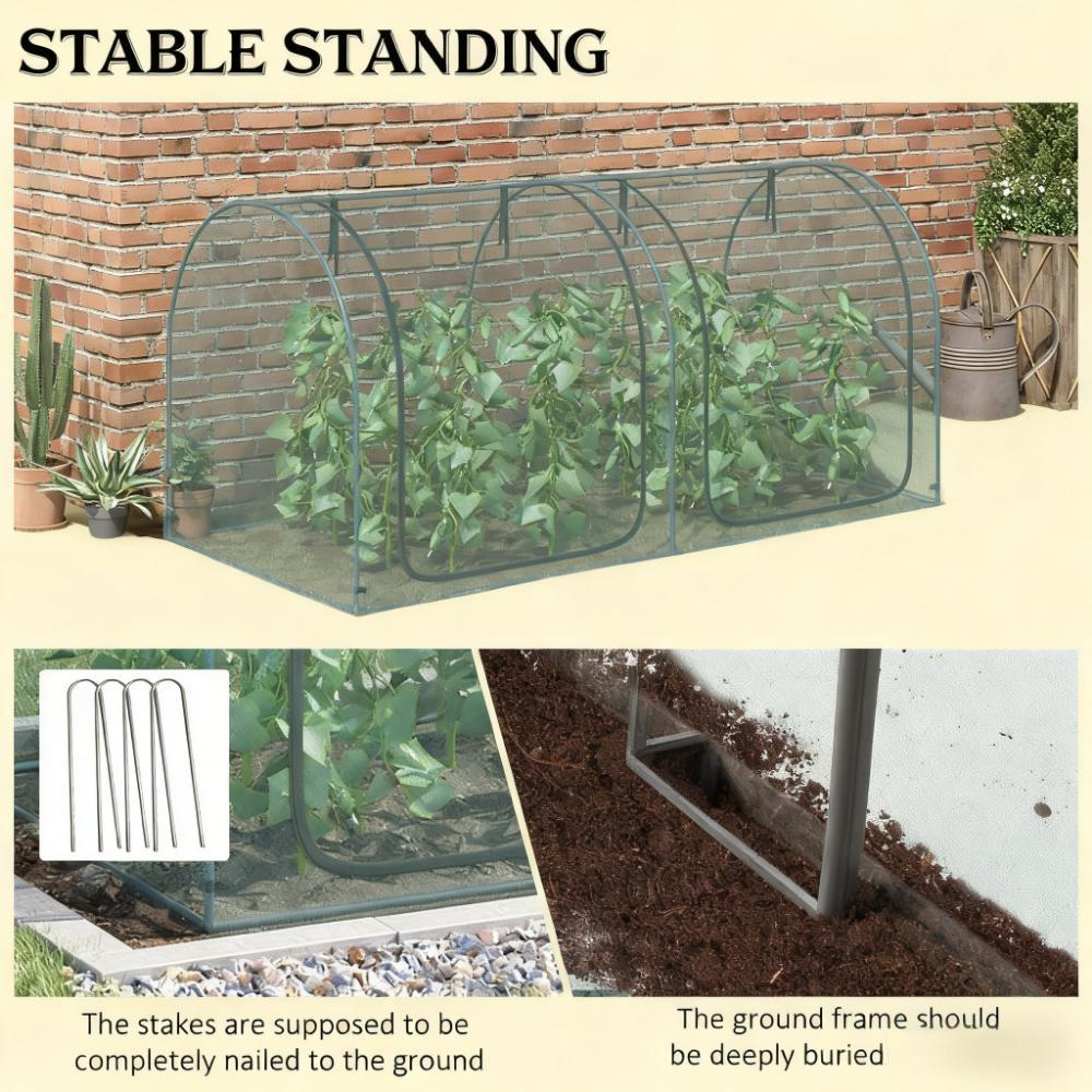 Plant Protection Tent, Crop Cage with Two Zippered Doors,Storage Bag and Ground Stakes