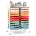 thumbnail image 1 of Gymax Office Rolling Cart 20 Storage Drawers Scrapbook Paper Studio Organizer Macaron, 1 of 10