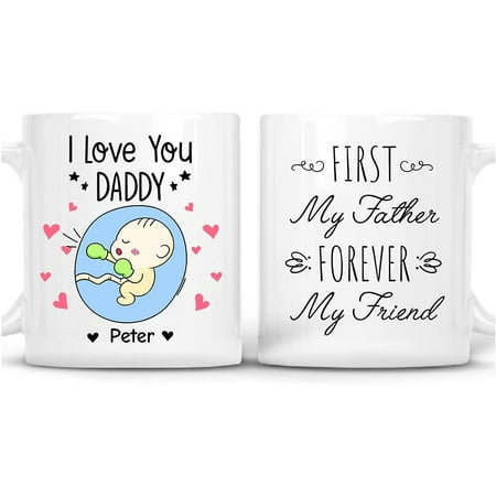 

Personalized New Dad Mug Christmas Father s Day Gender Reveal Gifts From Wife - Coffee Mug Cup 11oz 15oz Pregnancy Announcement For Expecting Father Dad To Be Husband Custom Name (Quote 1)